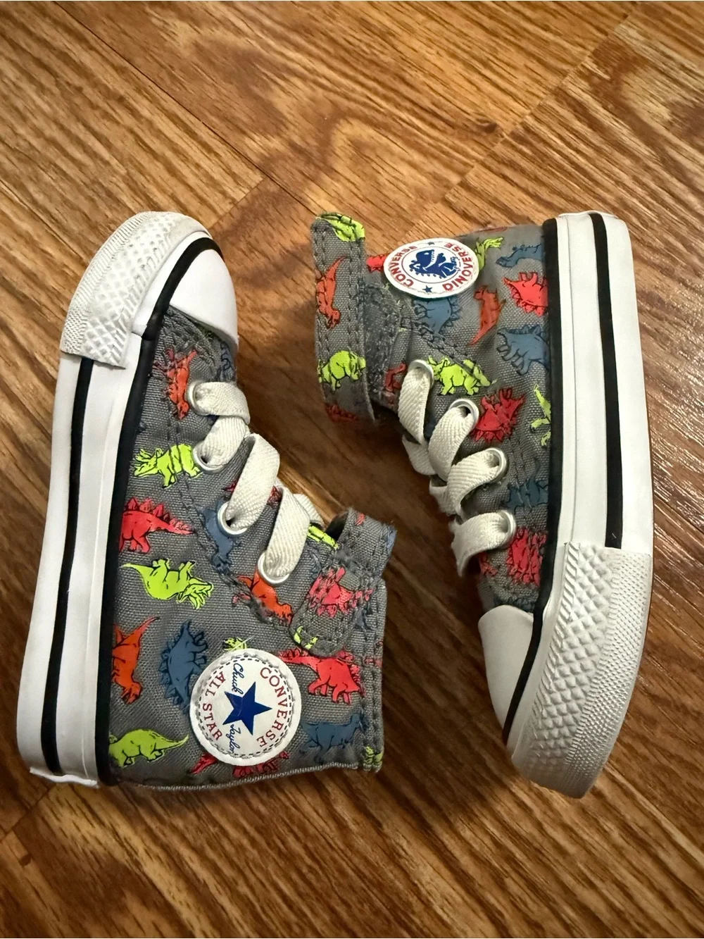 Converse Chuck Taylor All-Star Gray Dinoverse High Top Sneaker Shoes Infant Sz 4